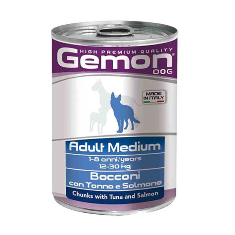GEMON Adult Medium Bocconi con Tonno e Salmone 415 gr. - 