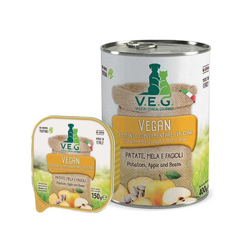 MARPET Vegan Dog con Patate, Mela e Fagioli 400 gr.