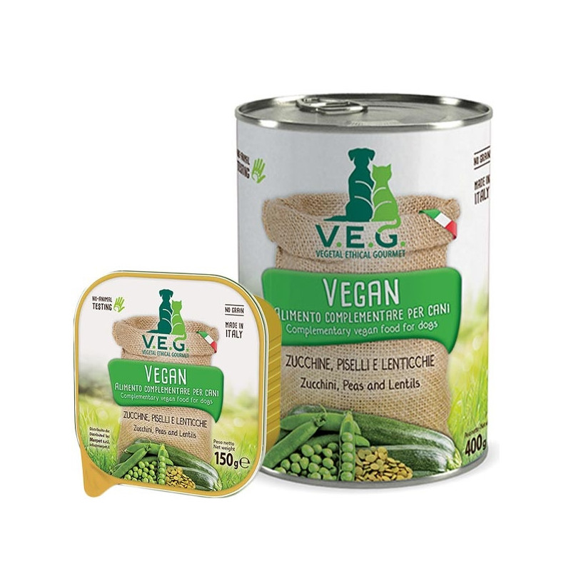 MARPET Vegan Dog con Zucchine, Piselli e Lenticchie 400 gr.