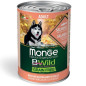 MONGE BWild Grain Free Adult Saumon, Citrouille et Courgettes 12 x 400 g.