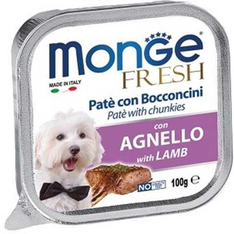 MONGE Fresh Paté et Bouchées avec Agneau 100 g.