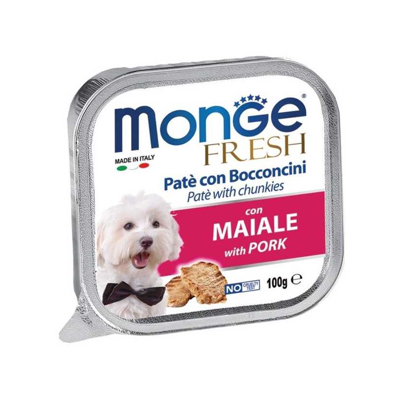 MONGE Fresh Paté et Bouchées avec Porc 100 g. MONGE Fresh Paté et Bouchées avec Porc 100 g.