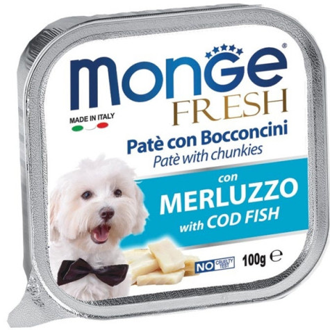 MONGE Fresh Paté e Bocconcini con Merluzzo 100 gr. - 