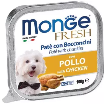 MONGE Fresh Paté and Chunks with Chicken 100 gr.