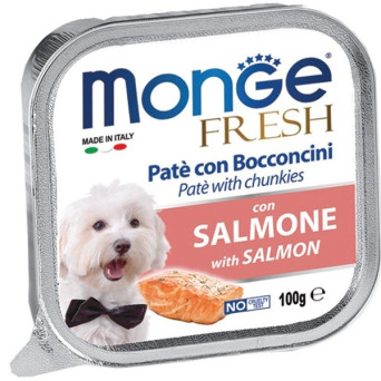 MONGE Fresh Paté e Bocconcini con Salmone 100 gr. - 