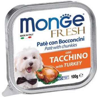 MONGE Fresh Paté e Bocconcini con Tacchino 100 gr. - 