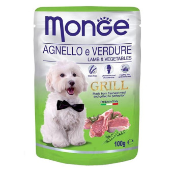 MONGE Grill Bocconcini con Agnello e Verdure 100 gr. - 