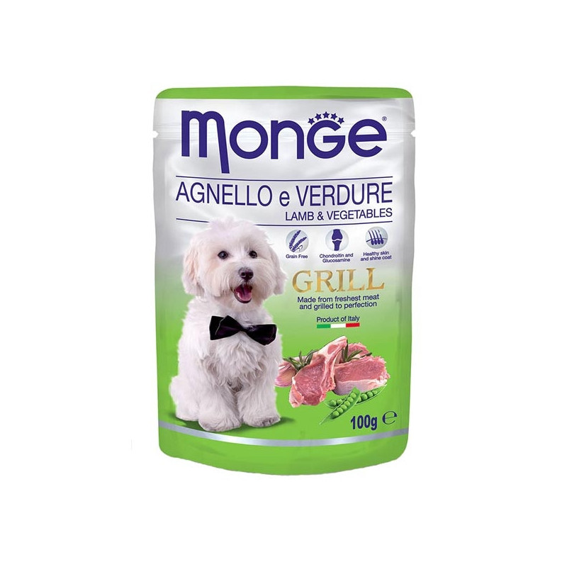 MONGE Grill Chunks with Lamb and Vegetables 100 gr.